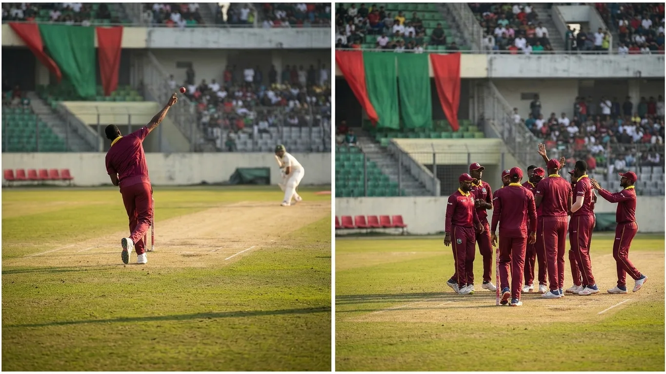 AI-generated illustration for: Bangladesh Lose Two Wickets in Opening Session of Dhaka Test